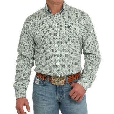 Cinch Men's Long Sleeve Print Shirt-White - MTW105863X-3XL