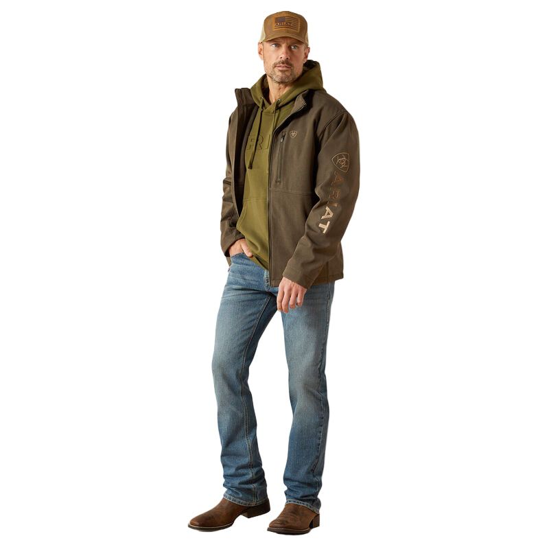 Ariat Men's Logo Softshell Jacket - Earth Green Heather