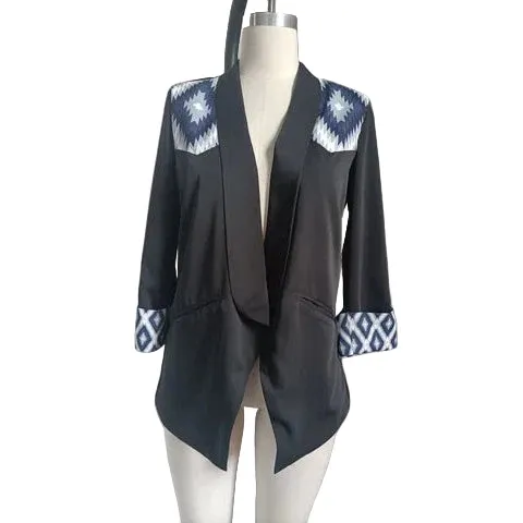 Turquoise Haven Women's Blazers - Assorted Colours, Colour: Black Aztec, Size: S