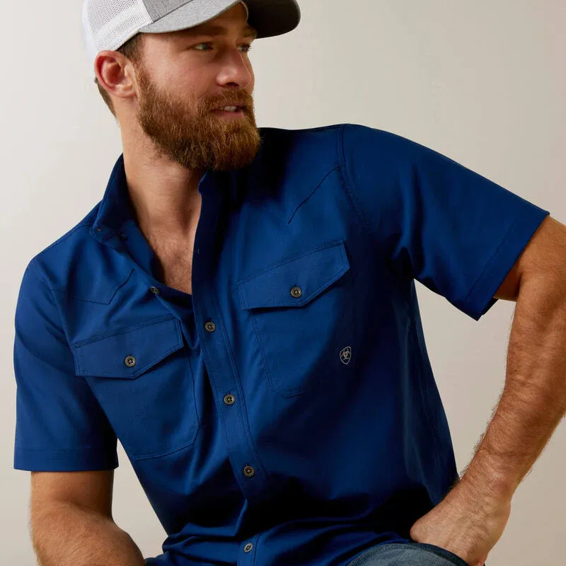 Ariat Men's VentTEK Western Fitted Shirt- Midsummer Night, Size: MED- R