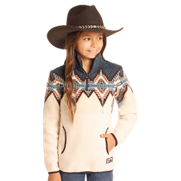 Powder River Kid's Border Berber Pullover - Caribbean
