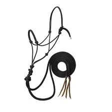 Weaver Leather Silvertip Loping Halter with 8' Split Reins, Colour: BLACK