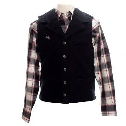 Wyoming Traders Buckaroo 100% Wool Vest, Color: BLACK, Size: 3XL