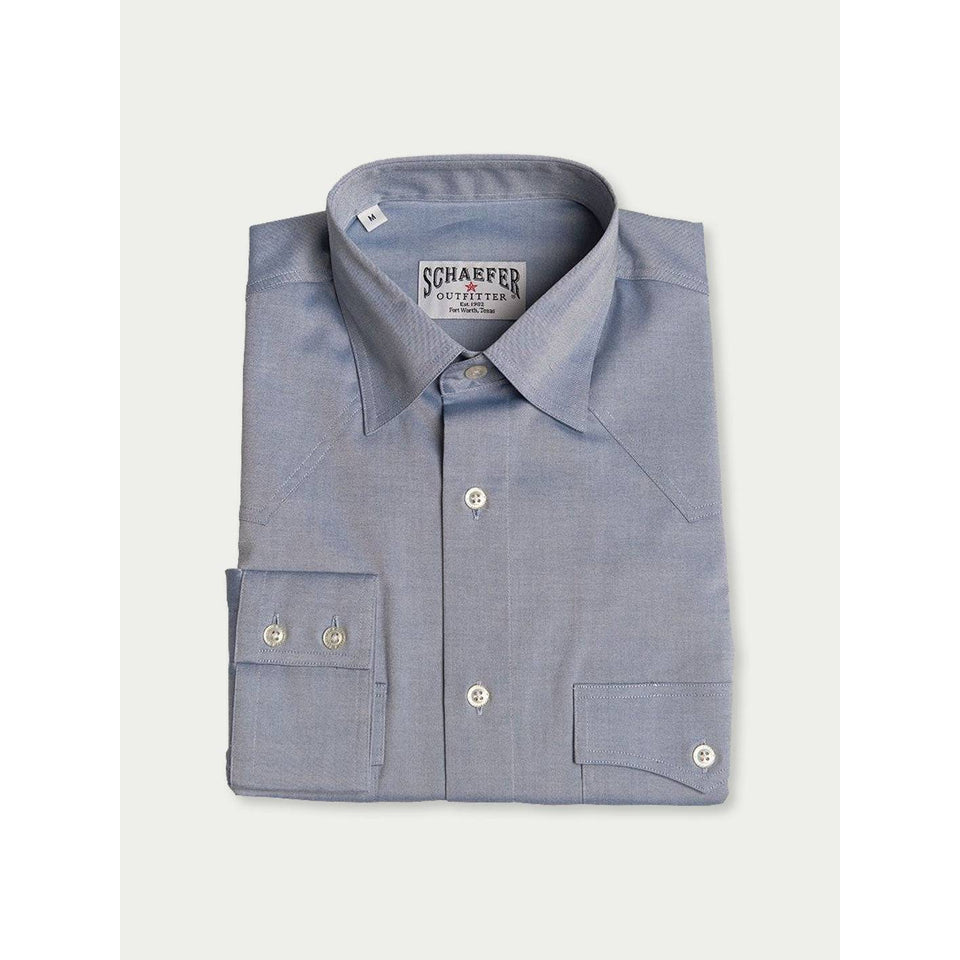 Schaefer Mens Western Classic Button Down Pinpoint Shirt
