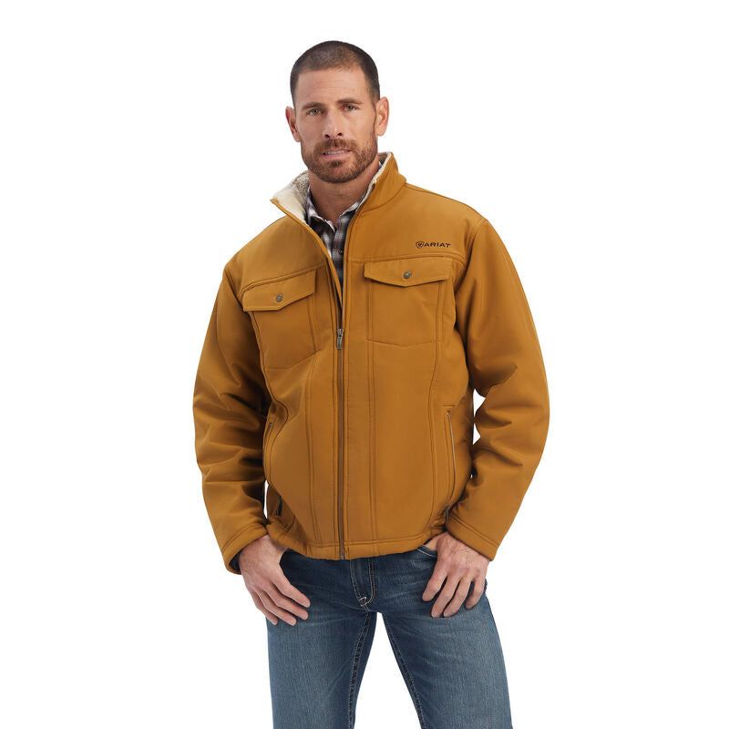 Ariat Mens Vernon Sherpa Jacket Bronze Brown