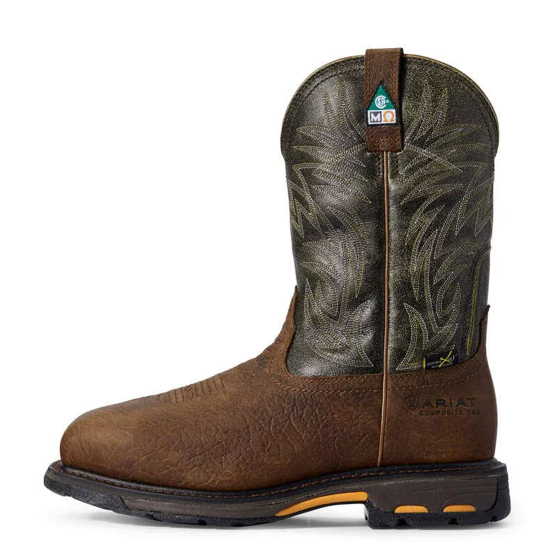 Ariat Men's WorkHog Wide Square Toe MetGuard CSA Composite Toe Work Boots - Ridge Brown, Size: 7, Width: D