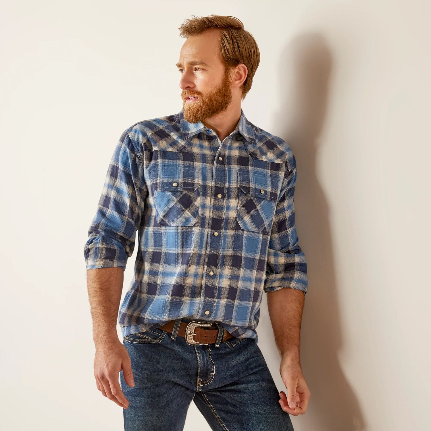 Ariat Men's Hoyt Retro Snap Long Sleeve Shirt - Moon Howl