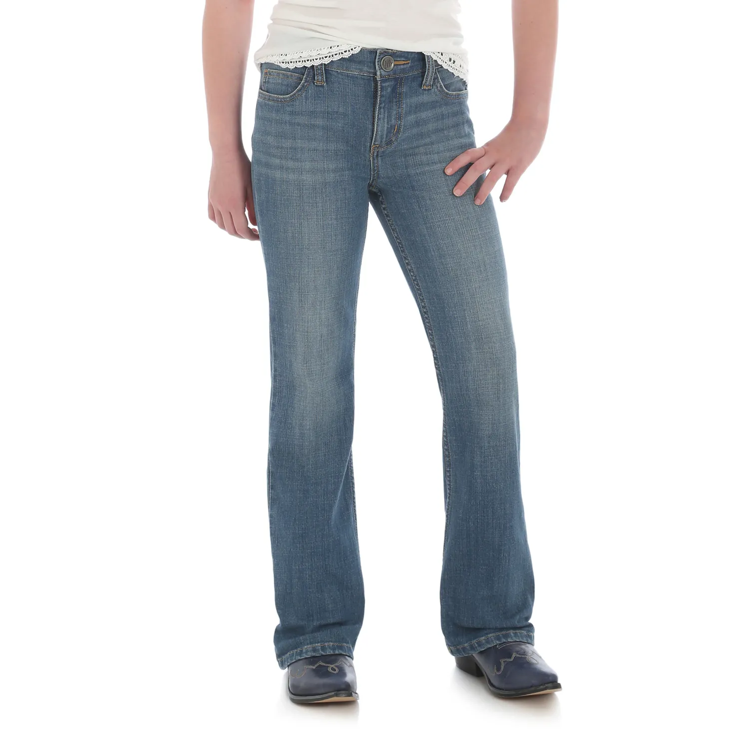 Wrangler Girls Premium Patch, Fit: Regular, Size: 4