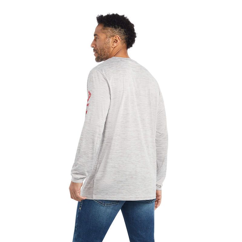 Ariat Men's Charger Logo LS T-Shirt Grey Heather