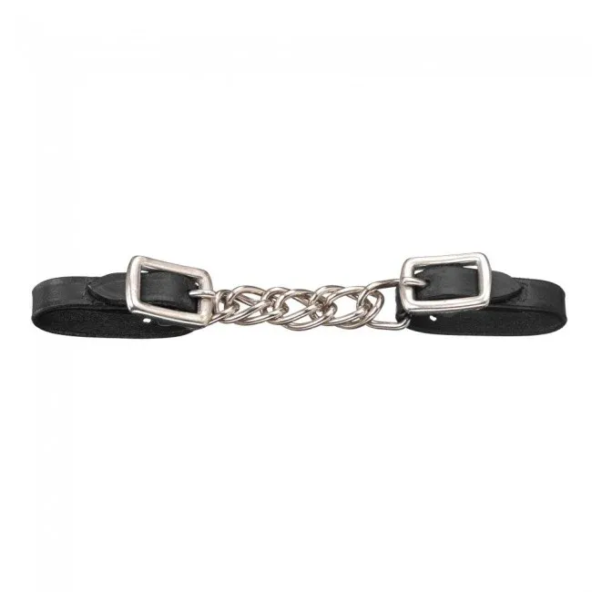 Mini Curb Strap Flat Chain/Leather, Color: Black