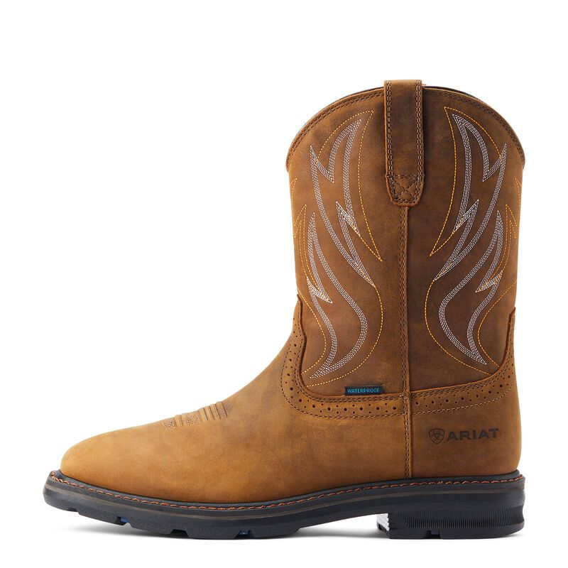 Ariat Men's Sierra Shock Shield Waterproof Work Boot - Distressed Brown