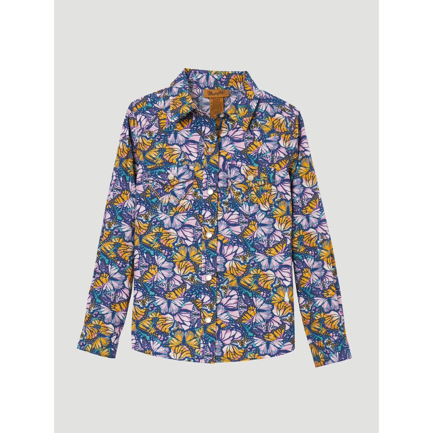 Wrangler Girl's Long Sleeve Print Snap Shirt -