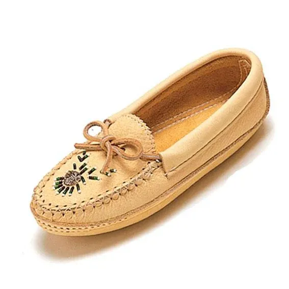 Bastien Moosehide Moccasins with Special Beadwork, Size: 4