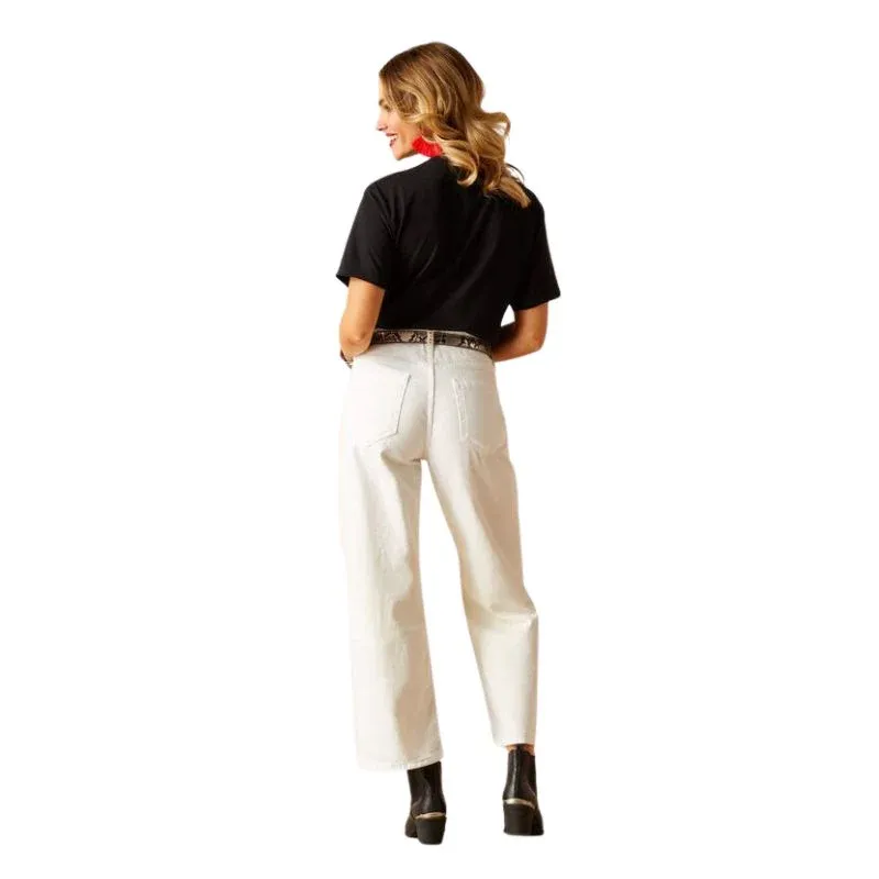 Ariat Women's High Rise Tomboy Wide Leg Crop Jeans White