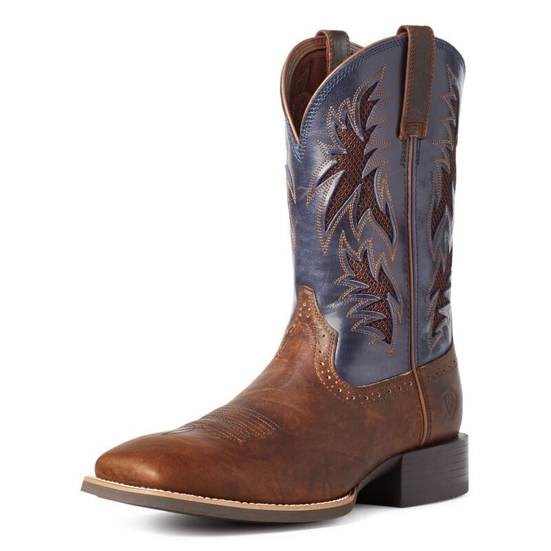 Ariat Mens Sport Cool VentTEK Western Boots - Bar Top Brown
