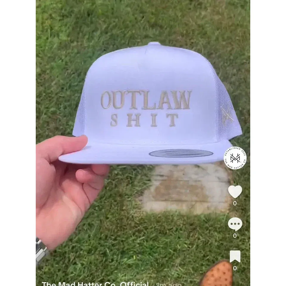 MHC Outlaw Shit Snapback Cap, Color: 6006 Yupoong White