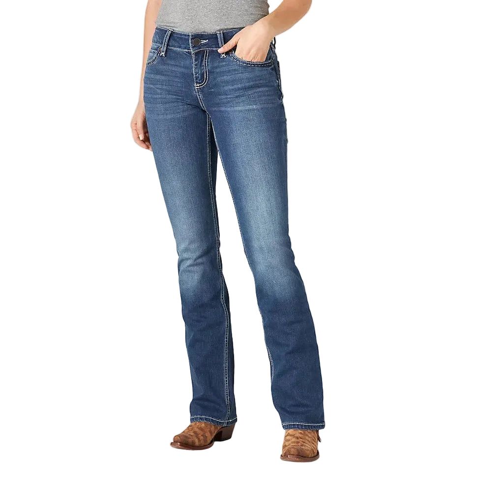 Wrangler Women's Retro Mae Mid Rise Bootcut Jeans - Dark Blue