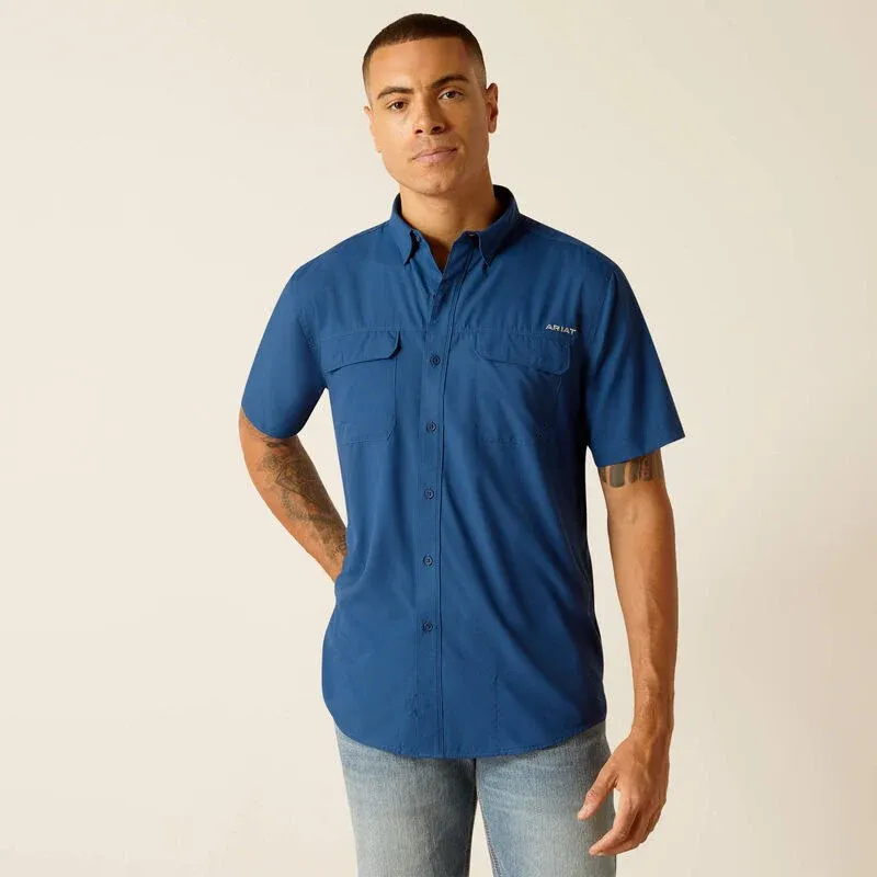 Ariat Men's VentTEK Outbound Fitted Short Sleeve Shirt - Moon Dance, Size: S