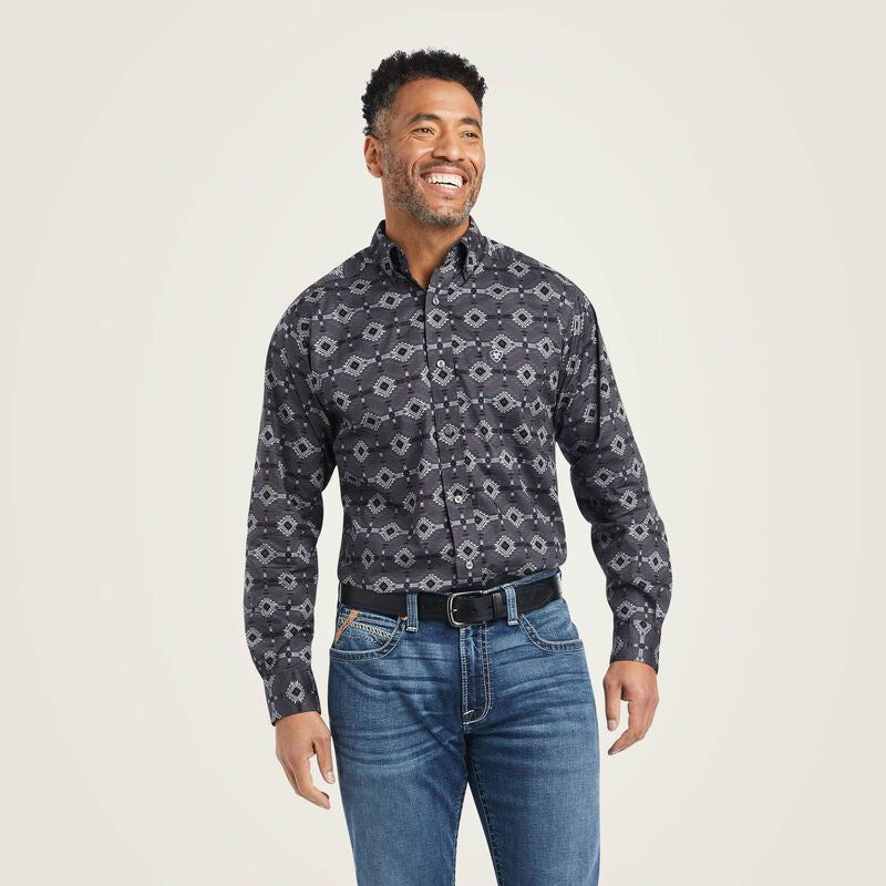 Ariat Mens Weldon STR FTD LS Shirt Nine Iron