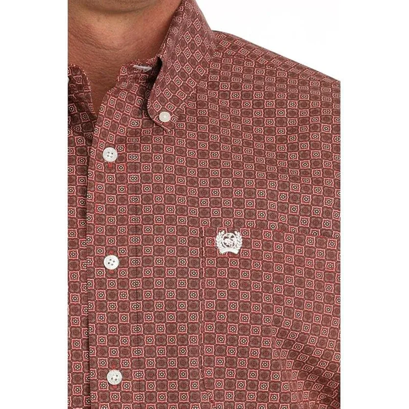 Cinch Men's Short Sleeve Shirt- Red