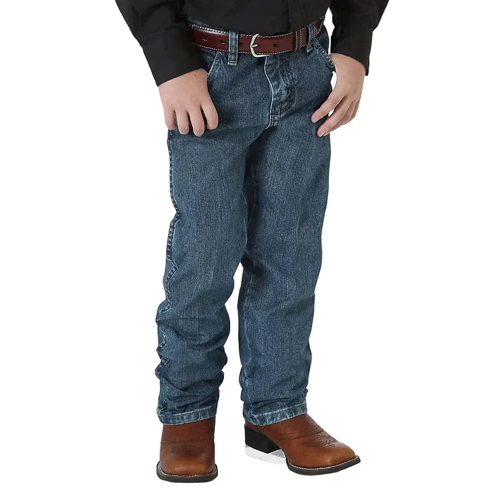 Wrangler Boy's Cowboy Cut Original Fit Jean - Subtle Worn, Fit: Slim, Size: 8