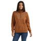 Wrangler Women's HO24 1/4 Zip Boot Emblem Pullover - Brown