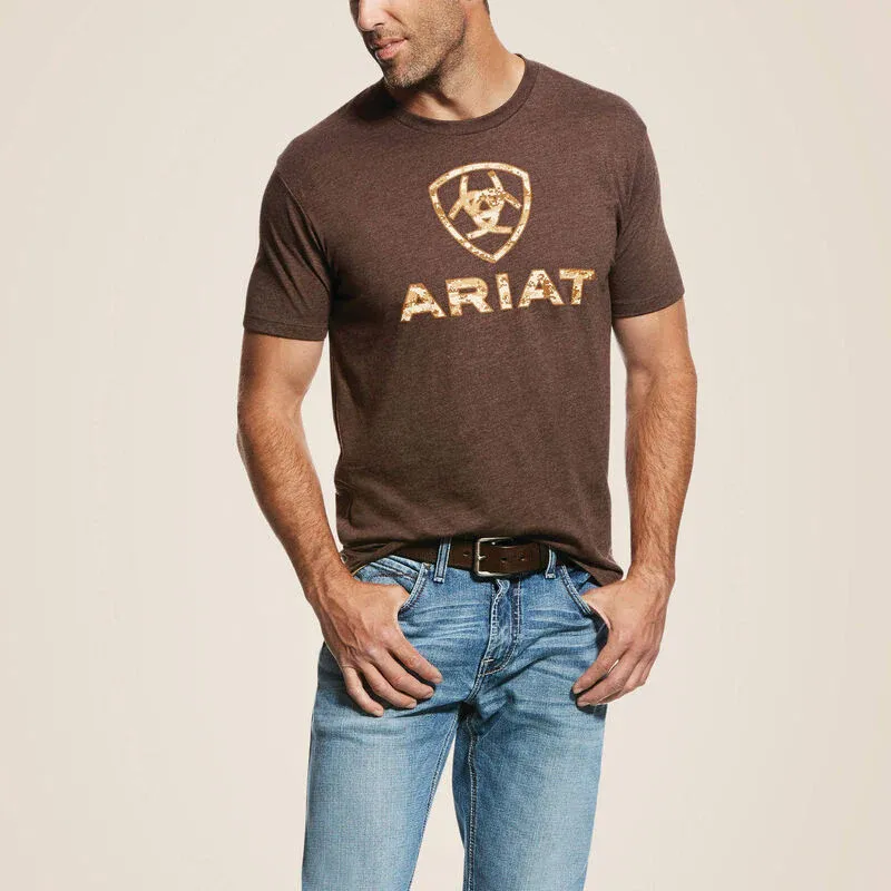Ariat Men's Liberty USA Digi Camo SS T-Shirt - Brown Heather, Size: S