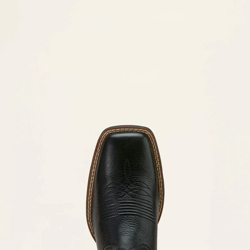 Ariat Women's Round Up Wide Square Toe StretchFit Western Boots - Black DeerTan