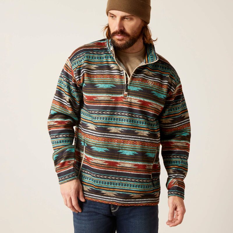 Ariat Men's Caldwell 1/4 Zip Sweater - Biscay Bay Serape