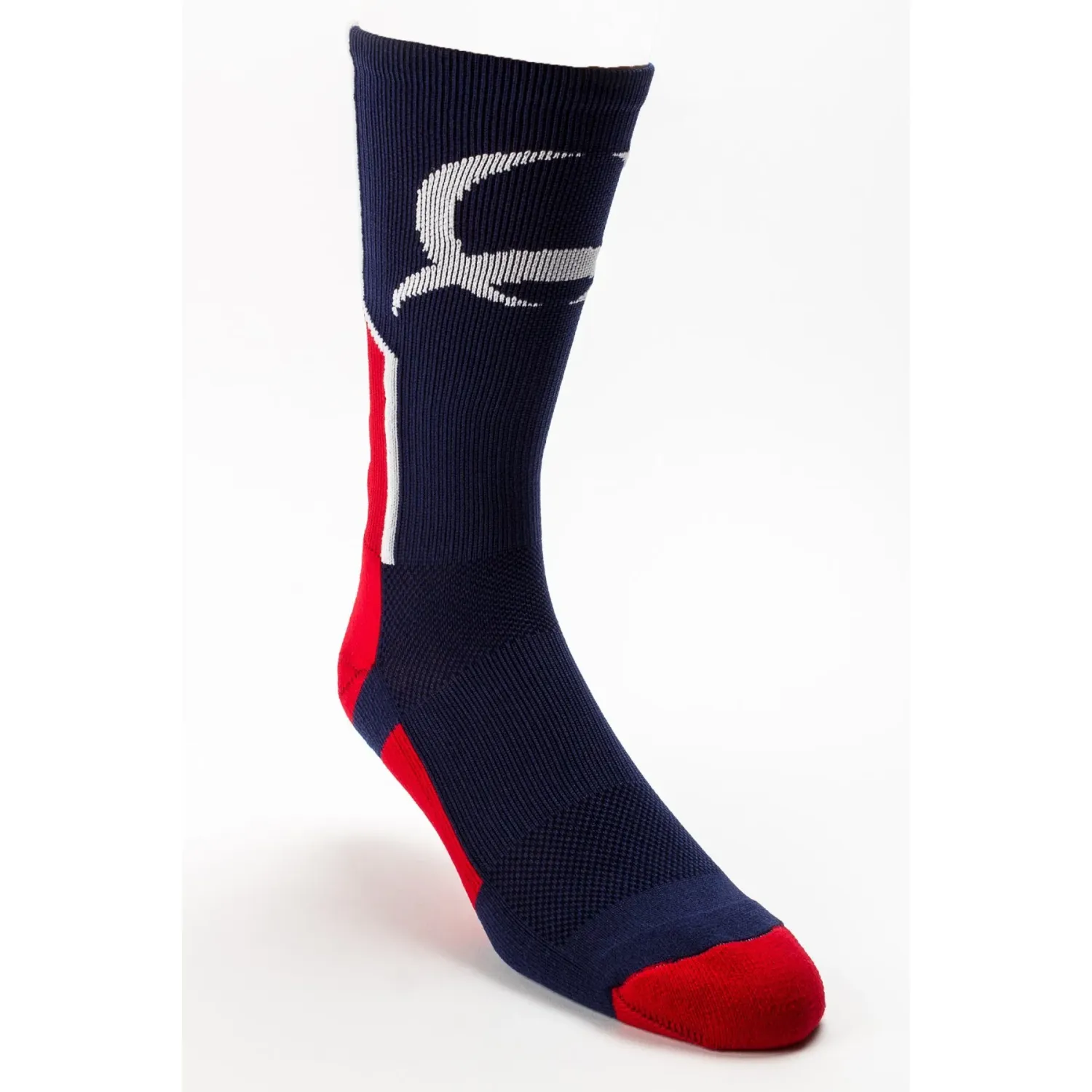 Cinch Men's Crew Socks - Navy/Red, Size: MEDIUM
