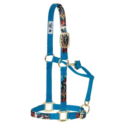 Weaver Leather Nylon Adjustable Chin and Throat Snap Horse Halter - Average, Color: Bucking Bronc