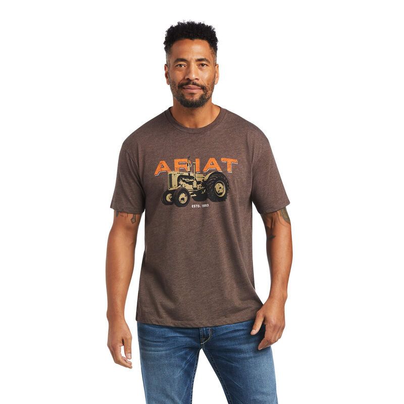 Ariat Mens Tractor SS T-Shirt Brown Heather