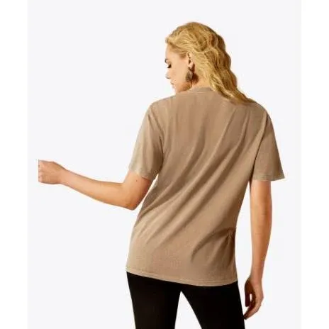 Ariat Women's Western Mural Short Sleeve Tee Shirt- Washed Greige