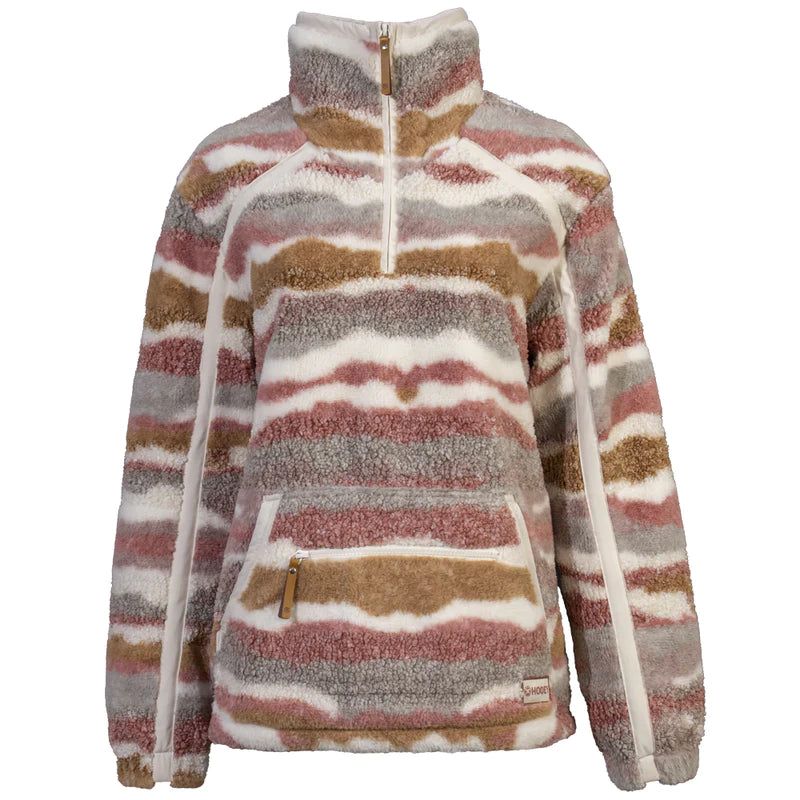 Hooey Women's Sherpa Pullover - Cream/Grey
