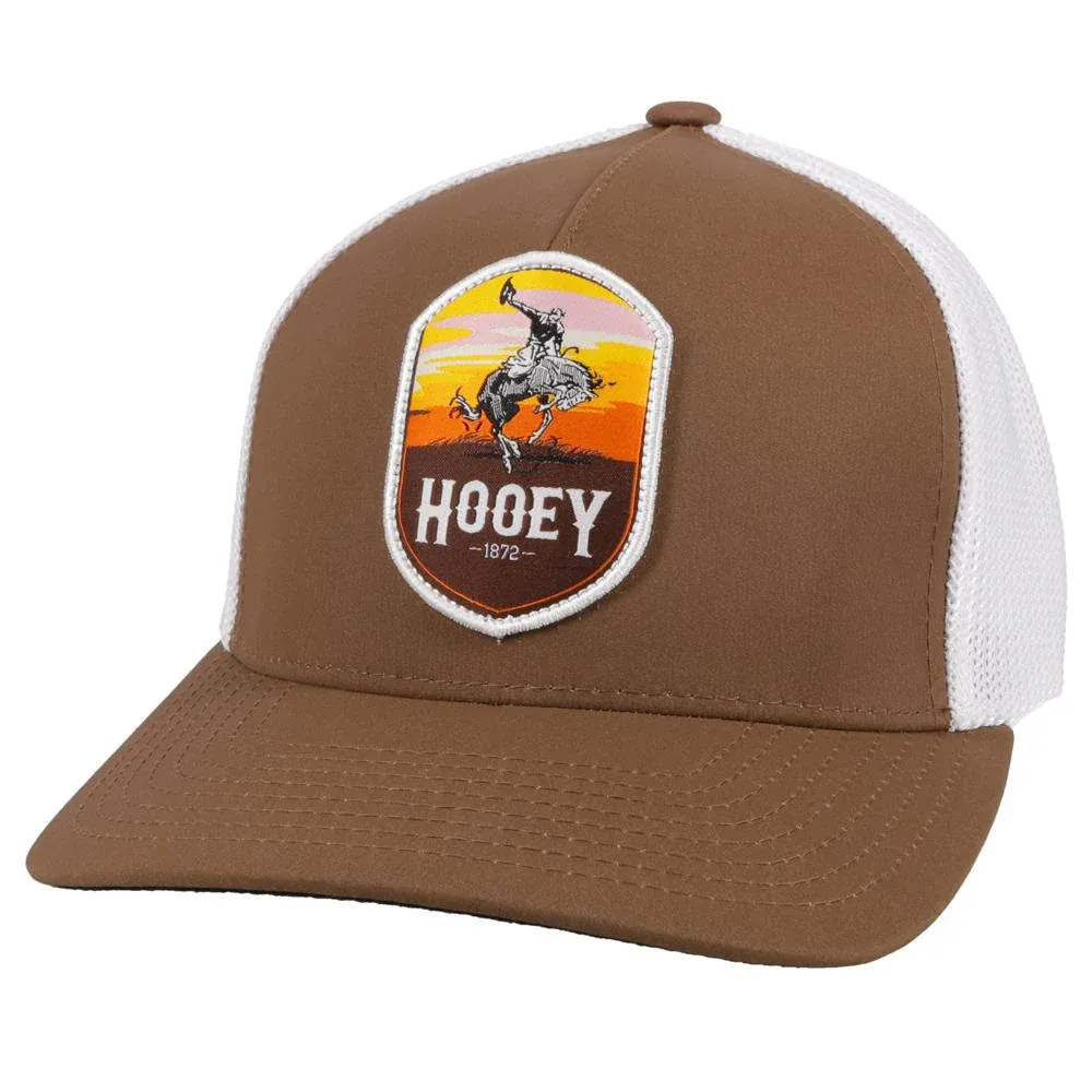 Hooey Cheyenne Flexfit Cap - Brown &amp; White w/Patch, Size: L/XL