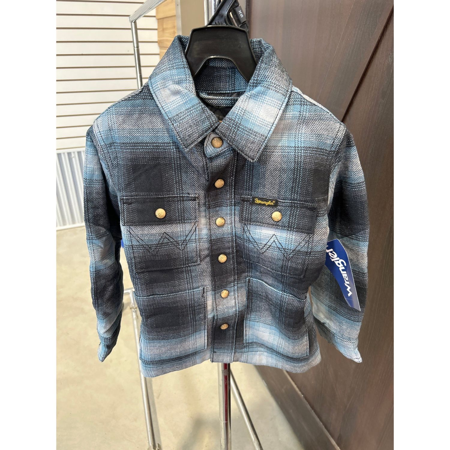 Wrangler Boy's Blanket Lined Long Sleeve Denim Jacket - Rustic Blue