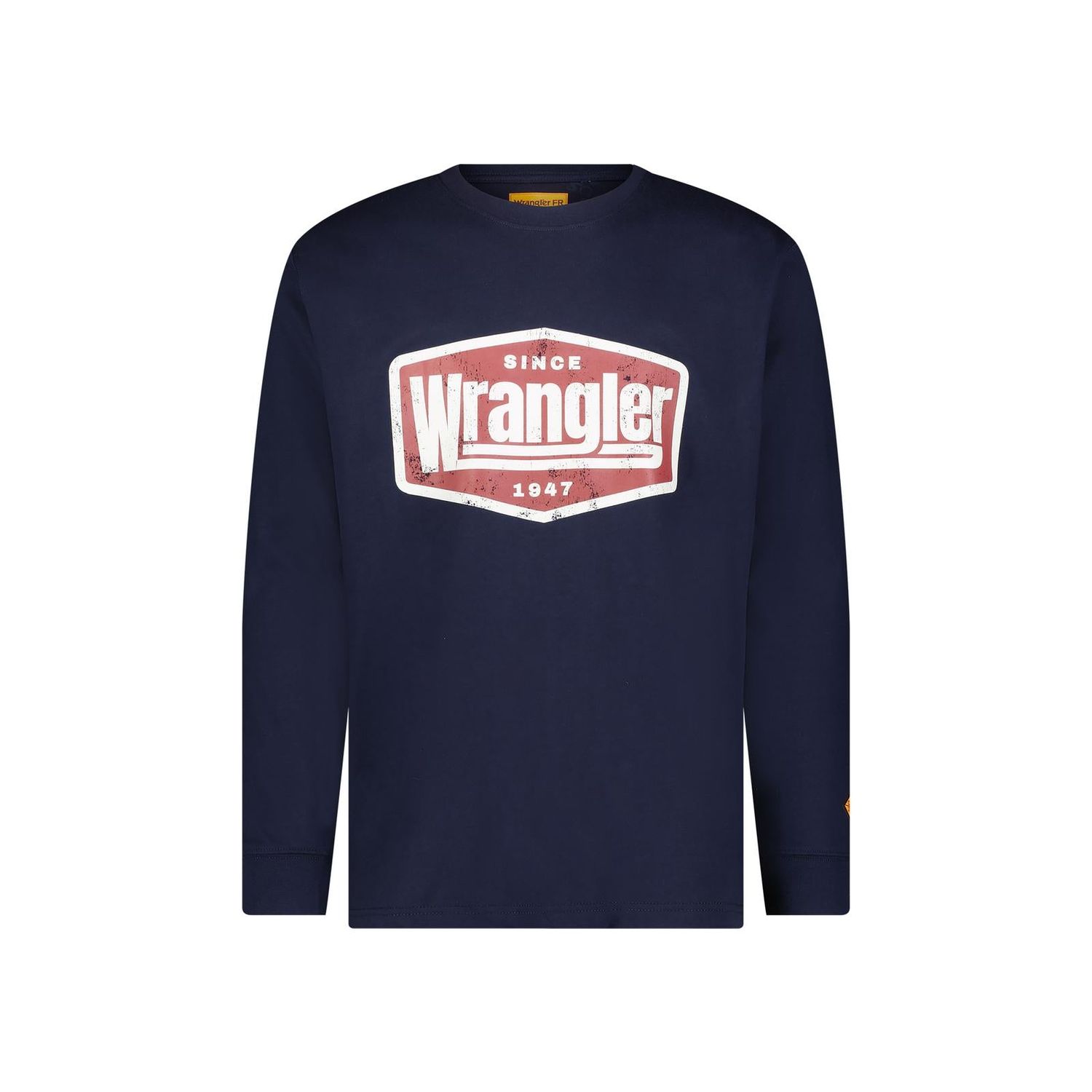 Wrangler Men's FR Flame Resistant Graphic Long Sleeve Tee Shirt- Black