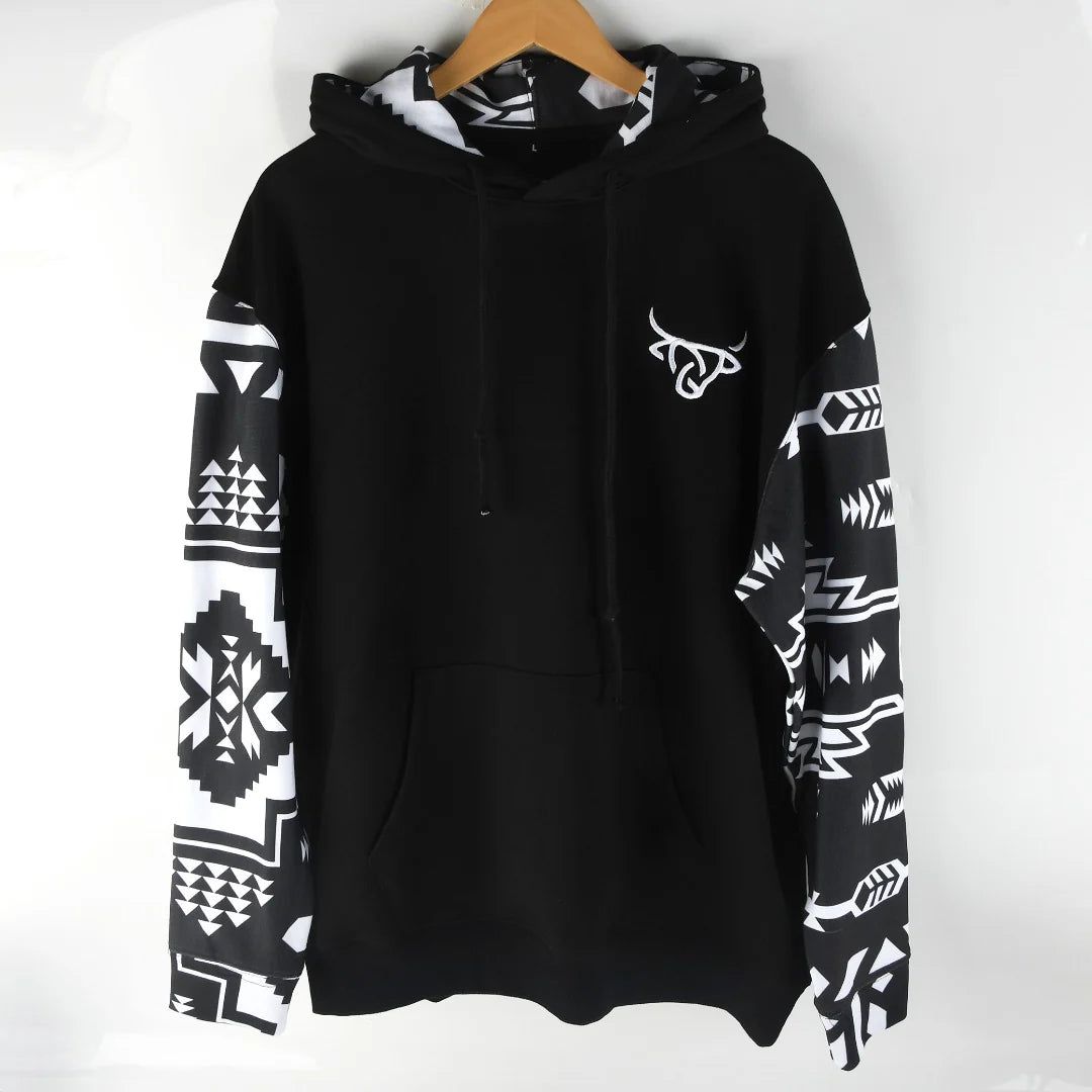 Lost Calf Black Aztec Hoodie