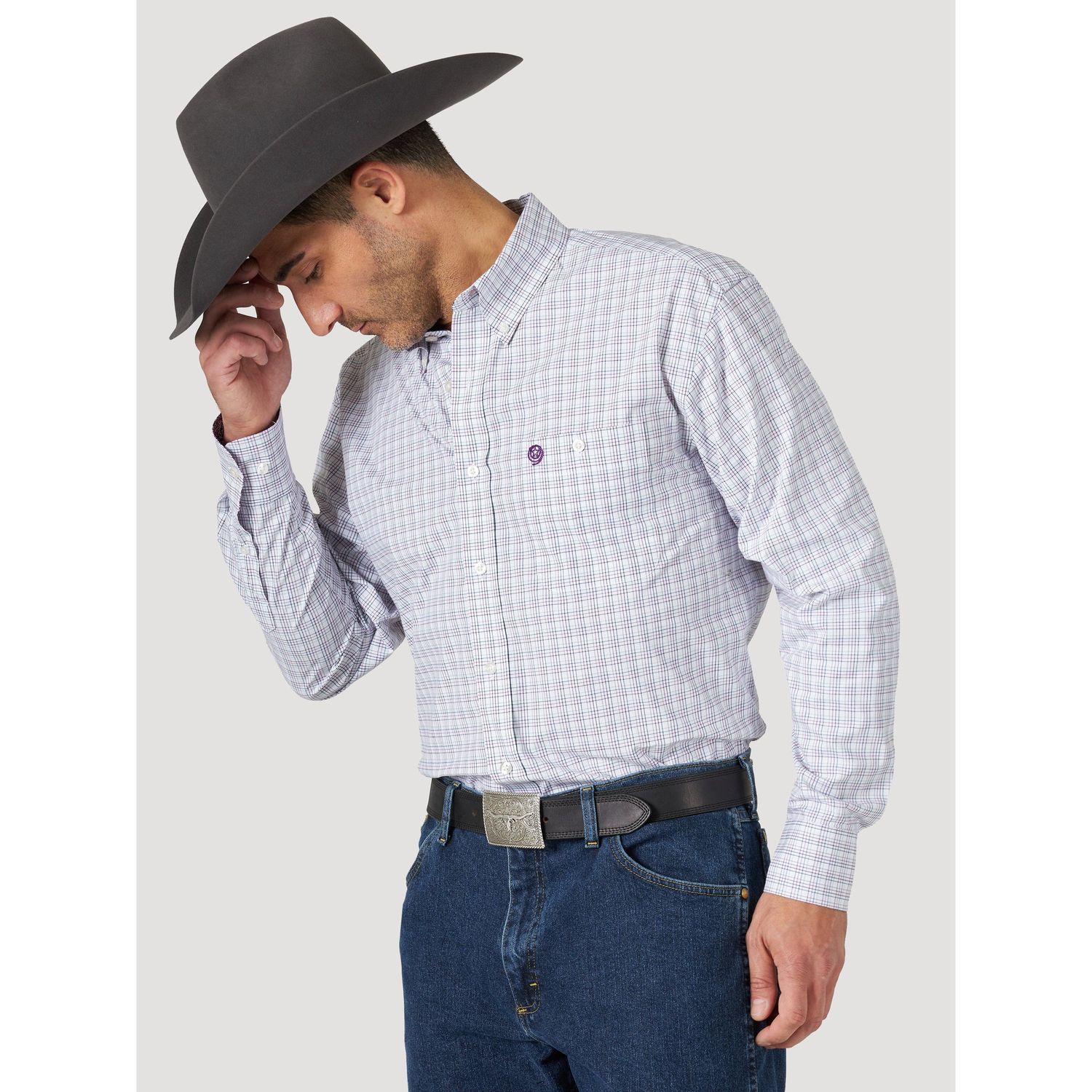 Wrangler Mens Western George Strait LS 1 Pociket Shirt *FINAL SALE