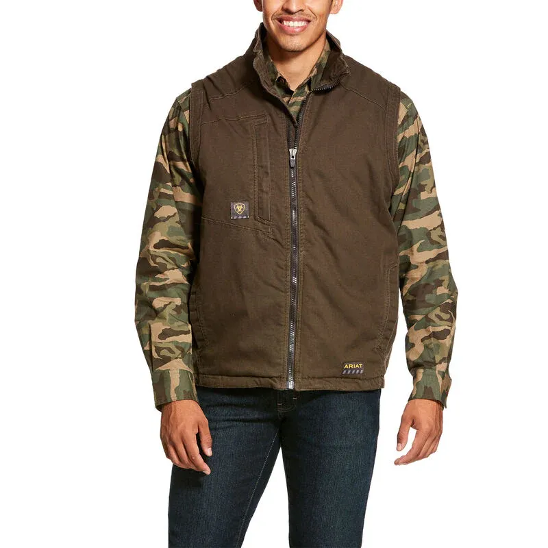 **Ariat Men's Rebar Washed Dark Canvas Vest - Wren, Size: 3XLT