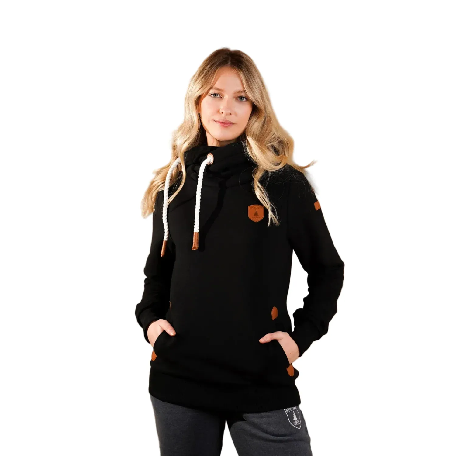 Wanakome Women's Artemis Pullover Hoodie - Assorted Colours, Colour: Black, Size: 2XL