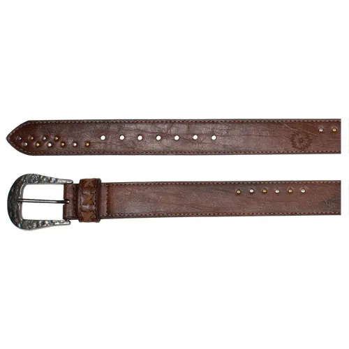 Catchfly Ladies Belt Brown Feathers, Size: S