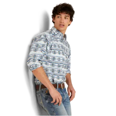 Ariat Men's Garith Classic Fit Snap Front Shirt - White, Size: XS