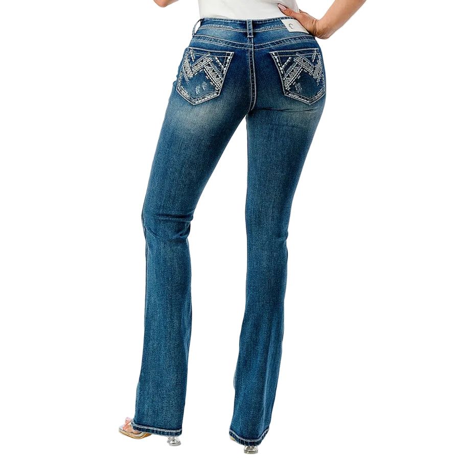 Grace in LA Women's Easy Bootcut Jeans - W Stitch