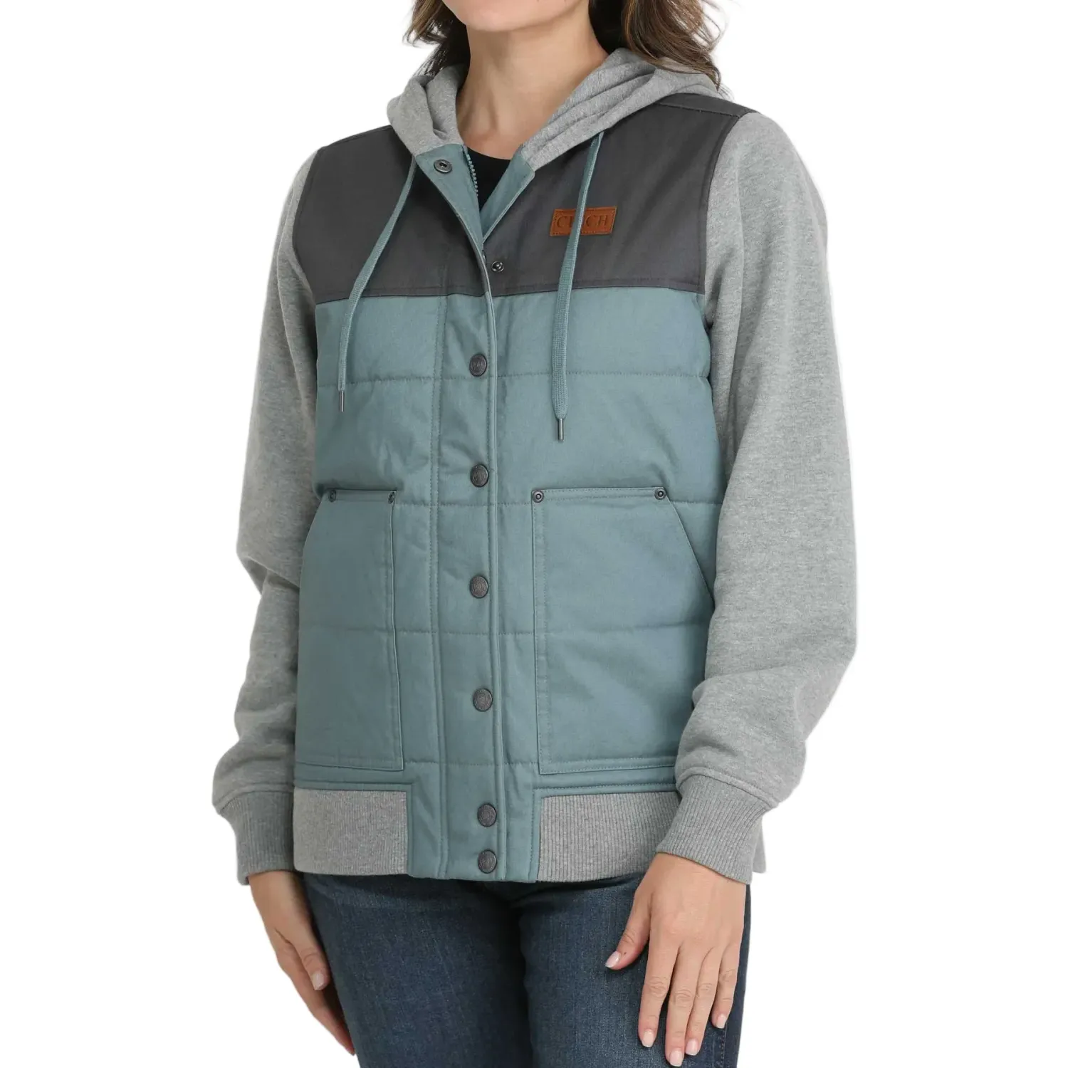 Cinch Women's Canvas Hoodie Jacket - Blue