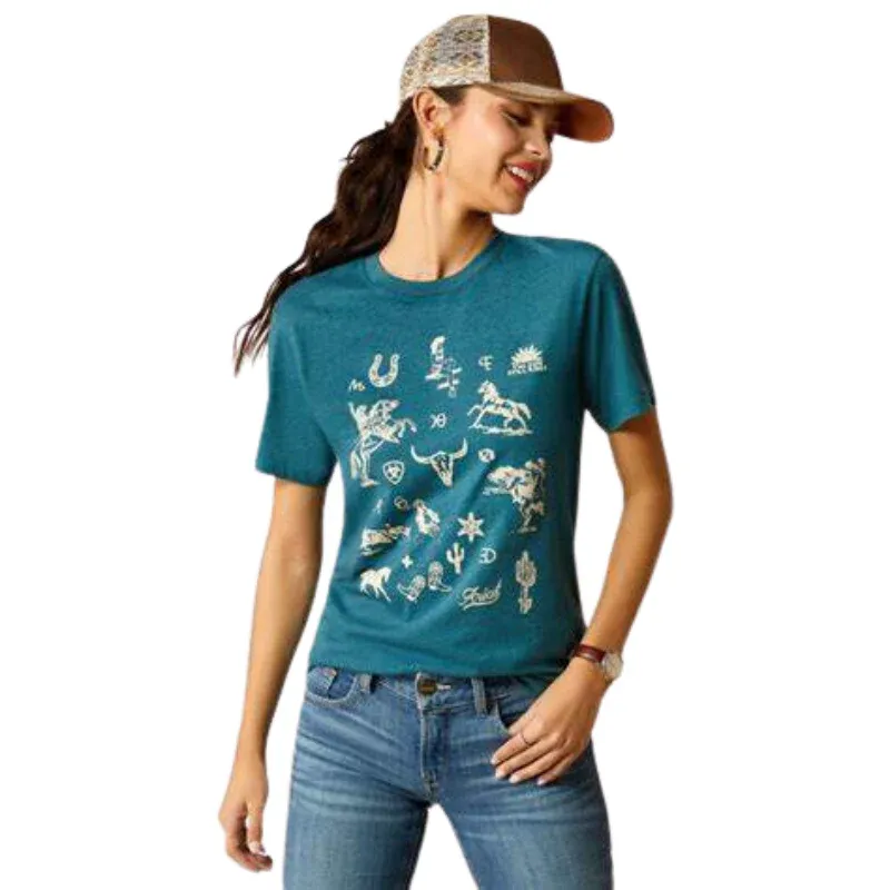 Ariat Women's Sketch Pad Short Sleeve T-Shirt - Deep Sea Heather