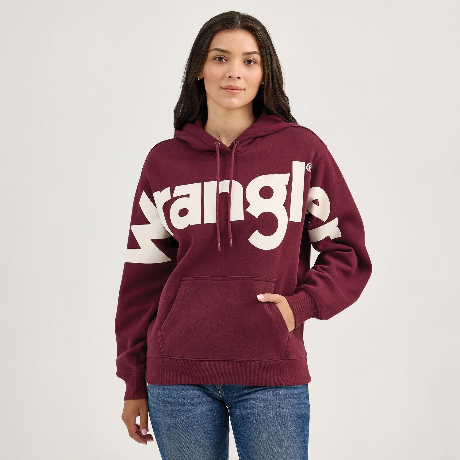 Wrangler Women's Long Sleeve Hoodie- Port