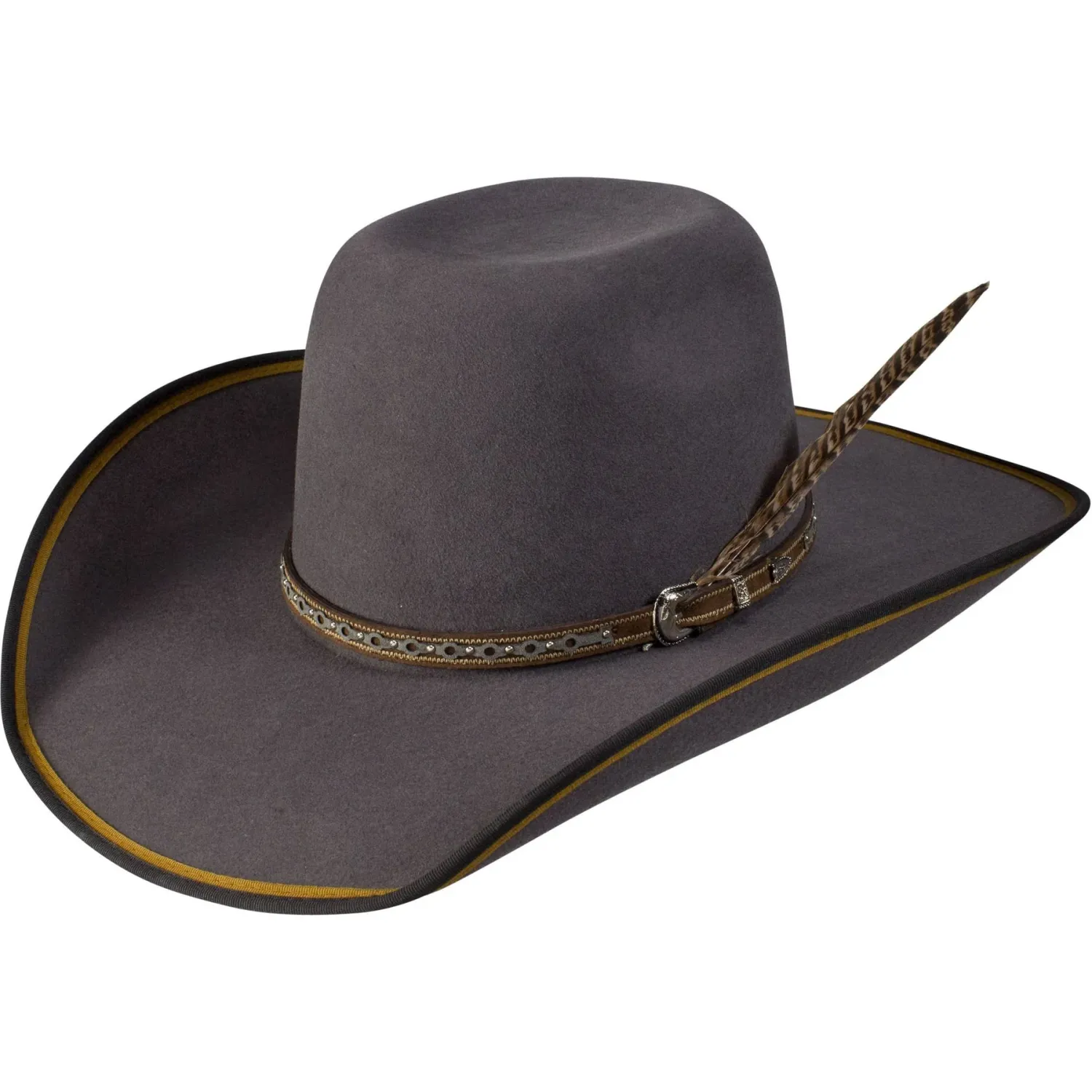 Resistol Range Rider B Felt Western Hat, Colour: Grey, Size: 6 3/4