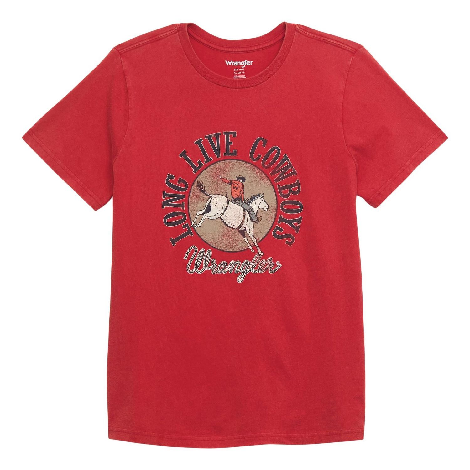 Wrangler Retro® Women's Short Sleeve Long Live Cowboys Graphic Tee - Salsa