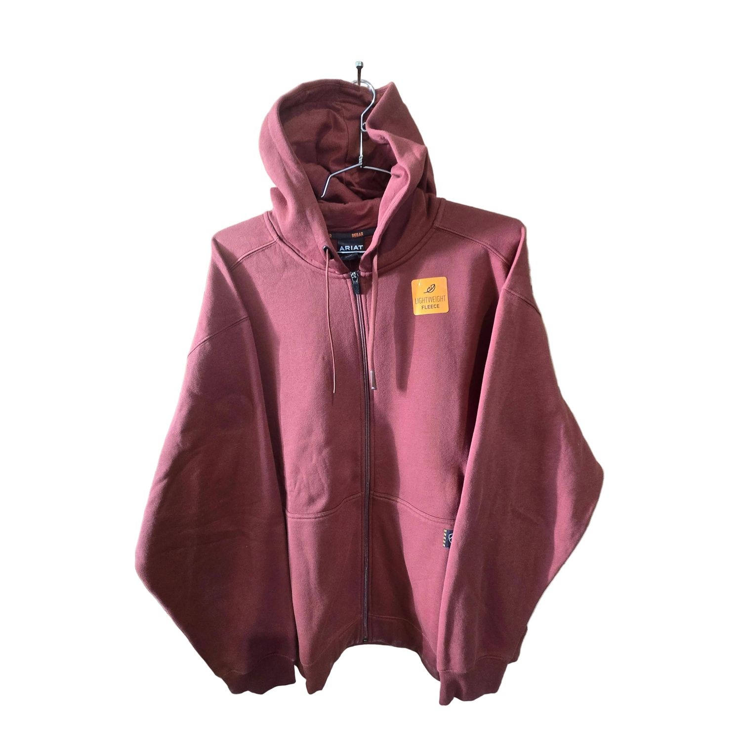 Ariat Men's Rebar Lightweight Full Zip Hoodie - Brandy snifter